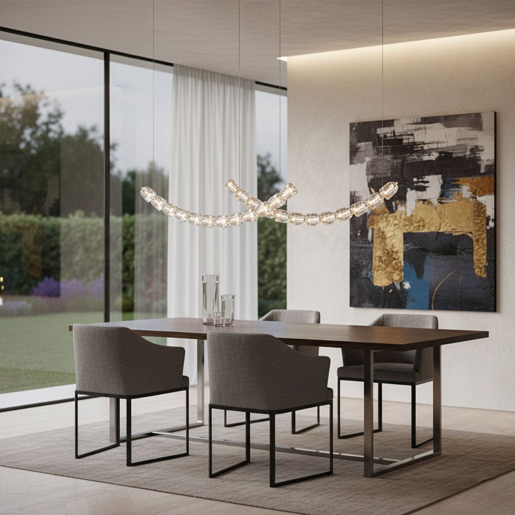 Gabriel Curved LED Chandelier — Customizable Modern Statement Light