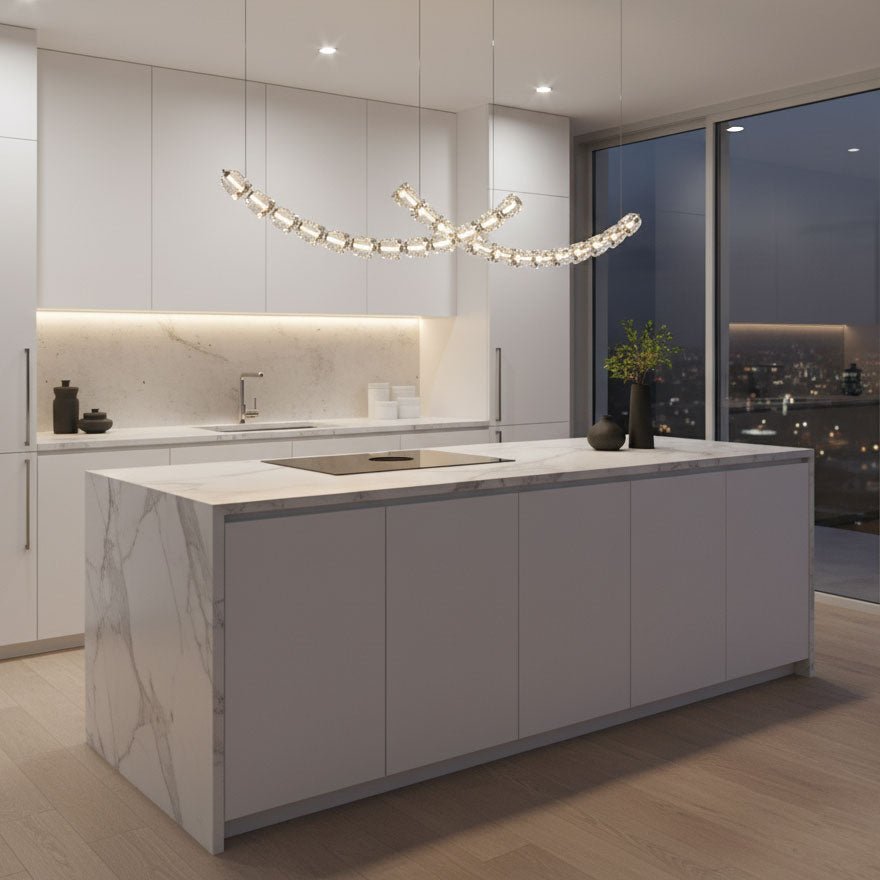Gabriel Curved LED Chandelier — Customizable Modern Statement Light