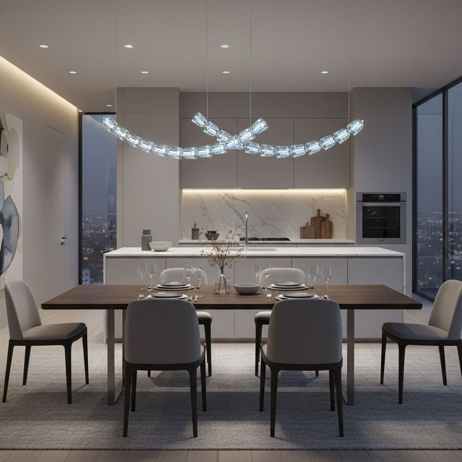 Gabriel Curved LED Chandelier — Customizable Modern Statement Light