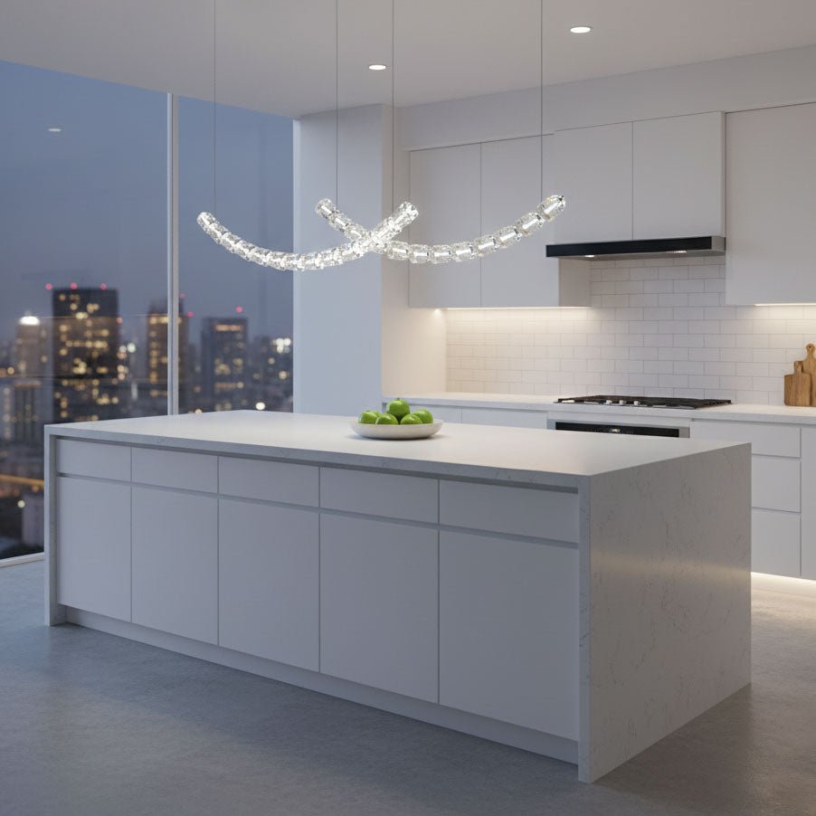 Gabriel Curved LED Chandelier — Customizable Modern Statement Light