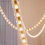 Gabriel Gold Crystal Chandelier – Sculptural LED Pendant for Modern Interiors