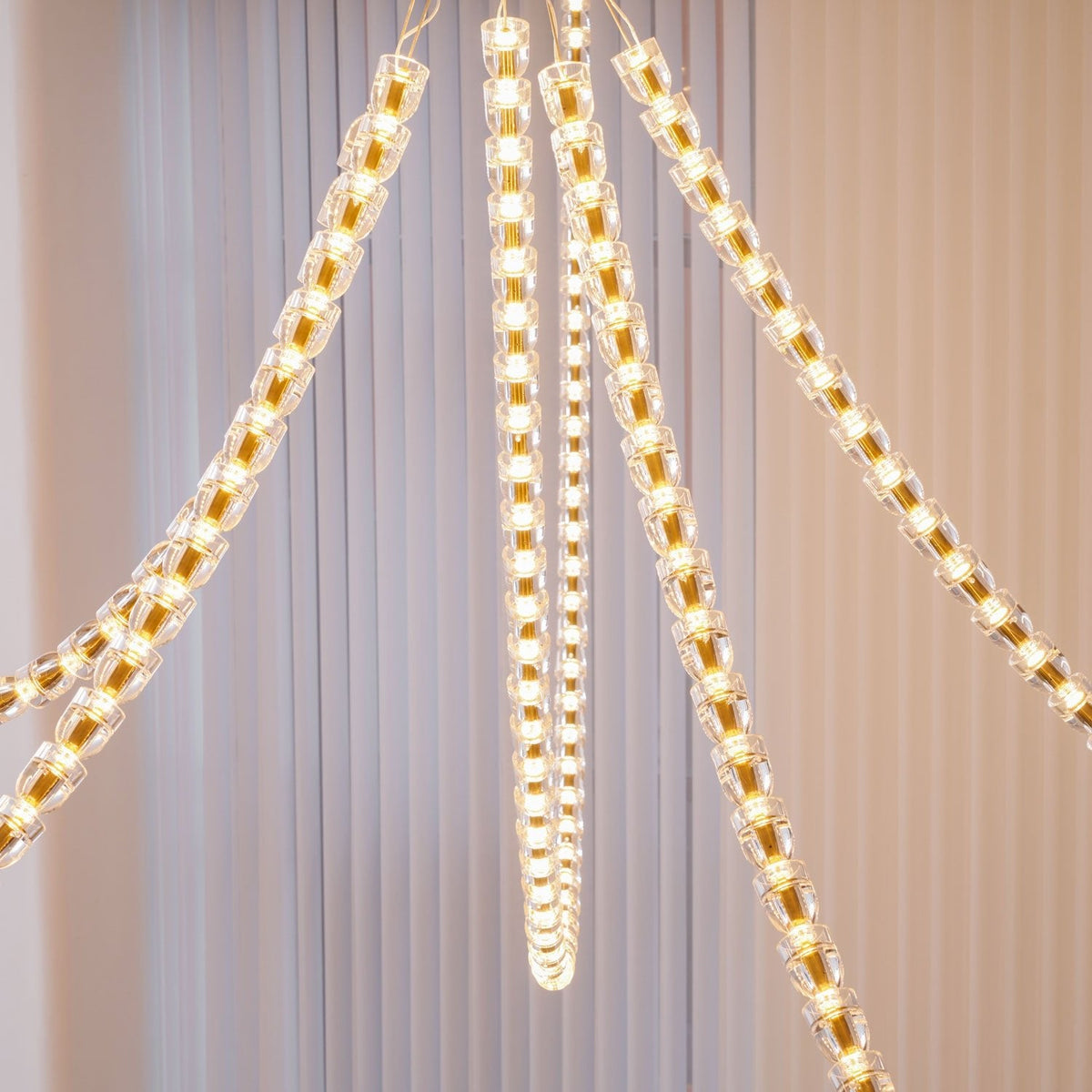 Gabriel Gold Crystal Chandelier – Sculptural LED Pendant for Modern Interiors
