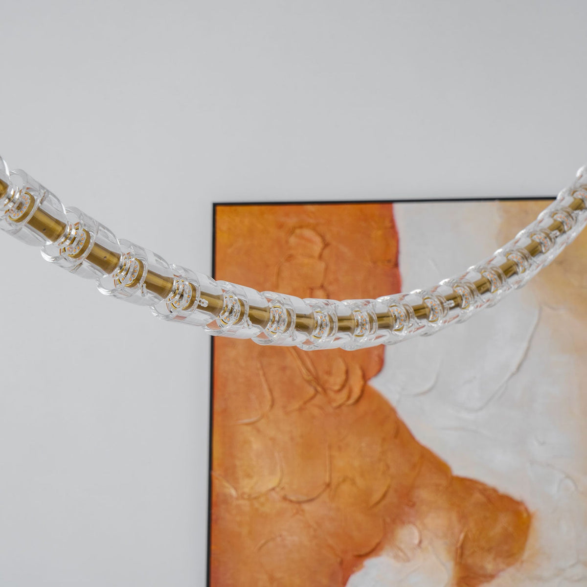 Gabriel Gold Crystal Chandelier – Sculptural LED Pendant for Modern Interiors