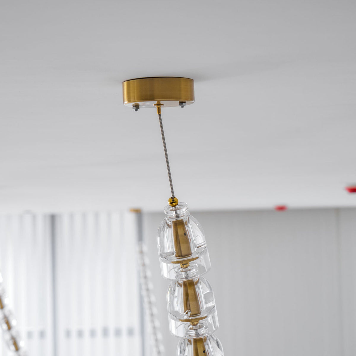 Gabriel Gold Crystal Chandelier – Sculptural LED Pendant for Modern Interiors