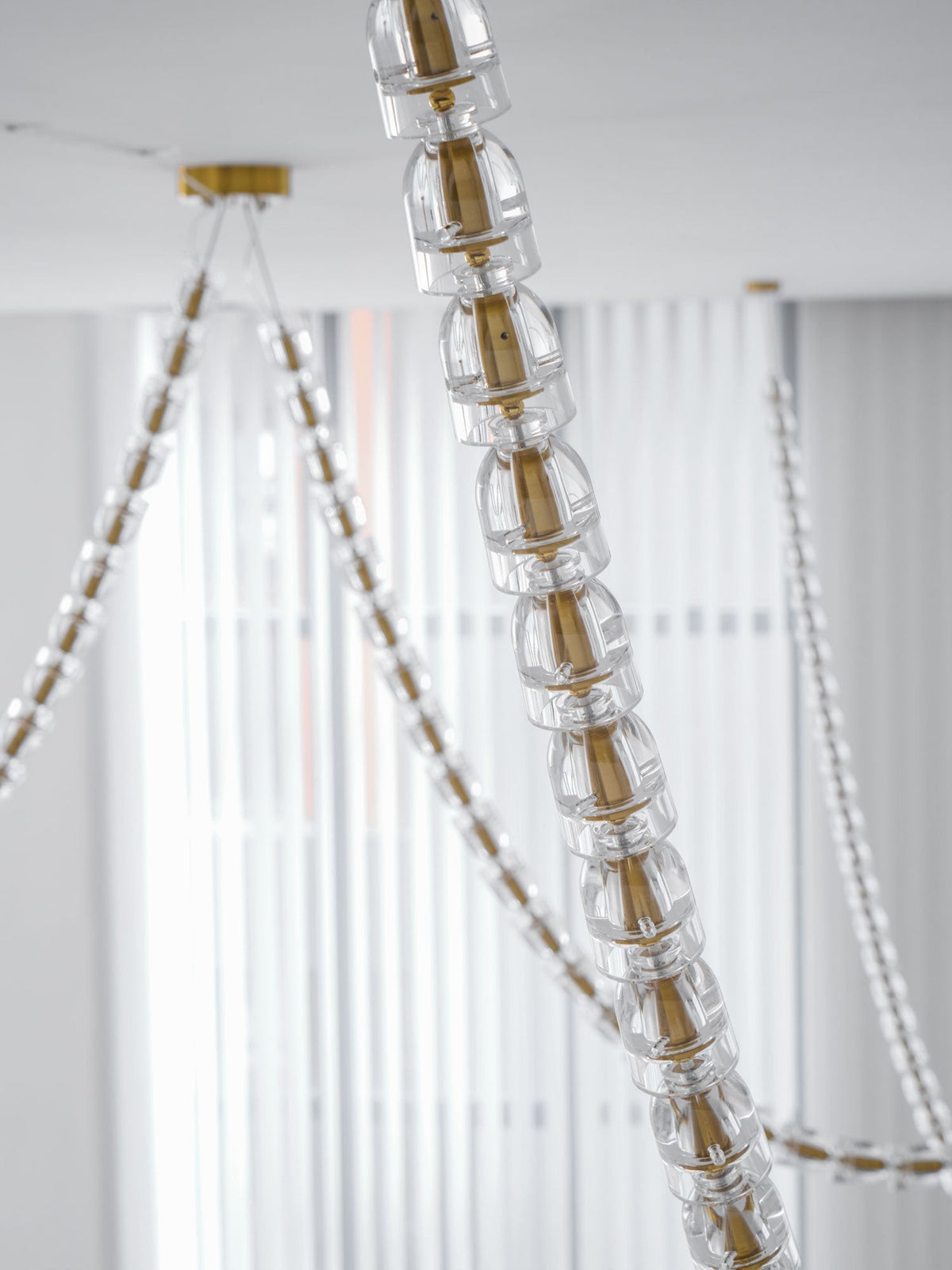 Gabriel Gold Crystal Chandelier – Sculptural LED Pendant for Modern Interiors