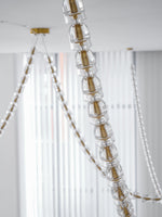 Gabriel Gold Crystal Chandelier – Sculptural LED Pendant for Modern Interiors