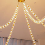 Gabriel Gold Crystal Chandelier – Sculptural LED Pendant for Modern Interiors