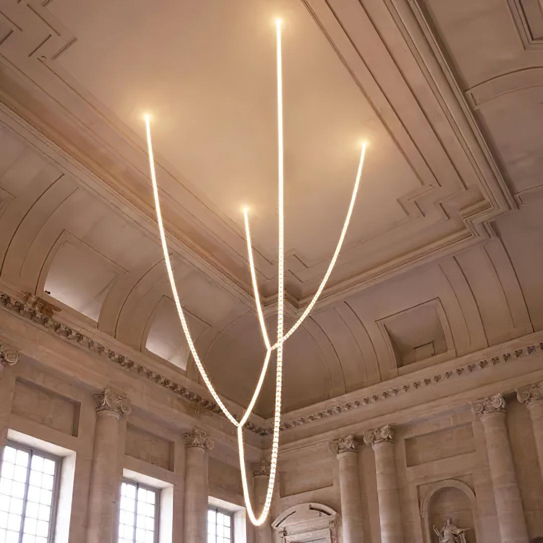 Gabriel Gold Crystal Chandelier – Sculptural LED Pendant for Modern Interiors