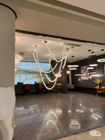 Gabriel Gold Crystal Chandelier – Sculptural LED Pendant for Modern Interiors