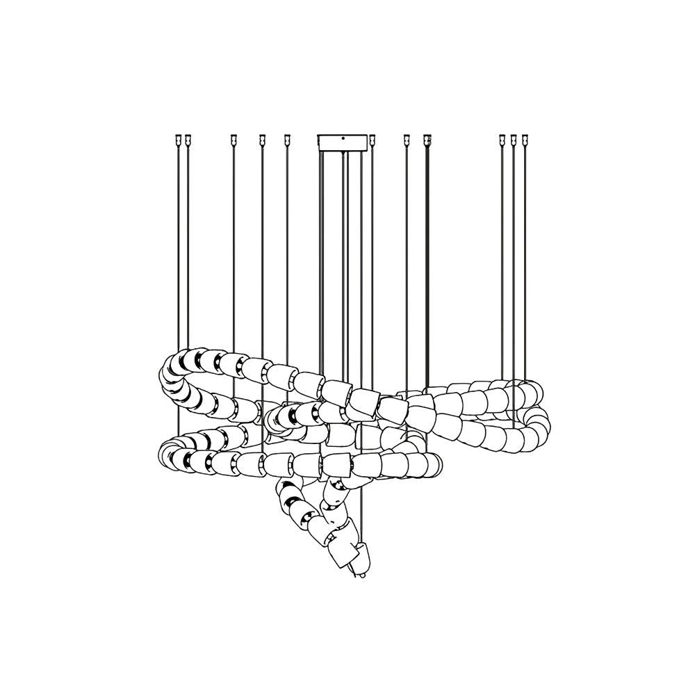 Gabriel Gold Crystal Chandelier – Sculptural LED Pendant for Modern Interiors