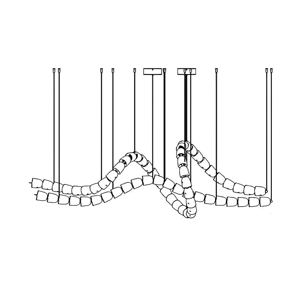 Gabriel Gold Crystal Chandelier – Sculptural LED Pendant for Modern Interiors