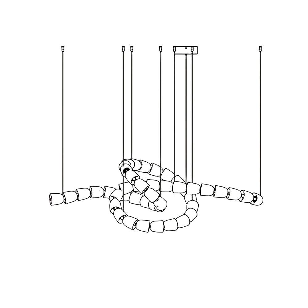 Gabriel Gold Crystal Chandelier – Sculptural LED Pendant for Modern Interiors