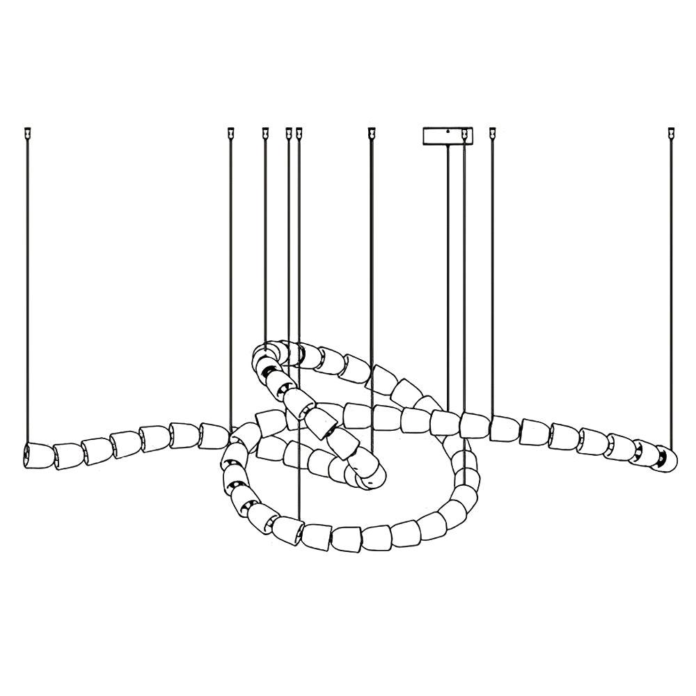 Gabriel Gold Crystal Chandelier – Sculptural LED Pendant for Modern Interiors