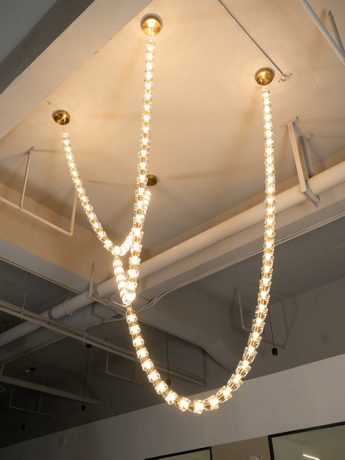 Gabriel Gold Crystal Chandelier – Sculptural LED Pendant for Modern Interiors
