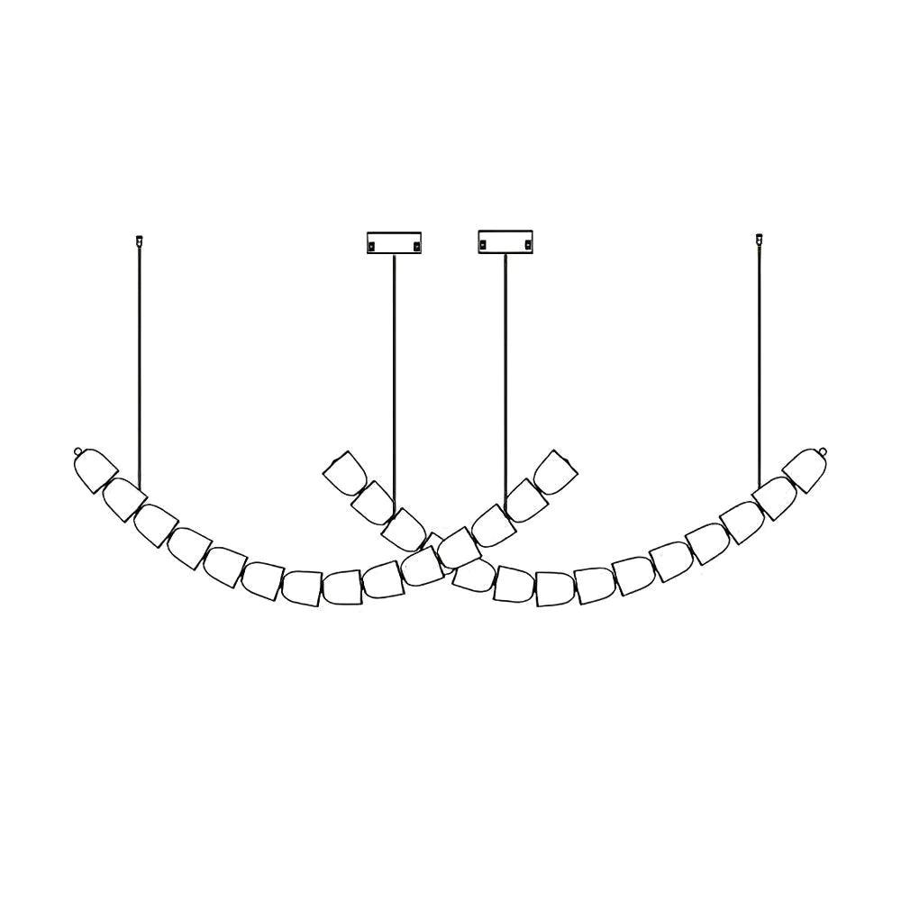 Gabriel Curved LED Chandelier — Customizable Modern Statement Light