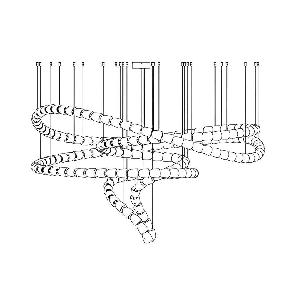 Gabriel Spiral LED Chandelier — Modern Sculptural Pendant Light for Luxury Interiors