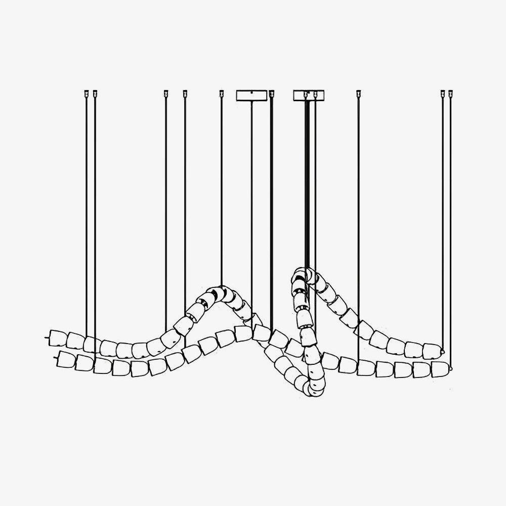 Gabriel Waveform LED Chandelier – Linear Crystal Arc for Modern Interiors