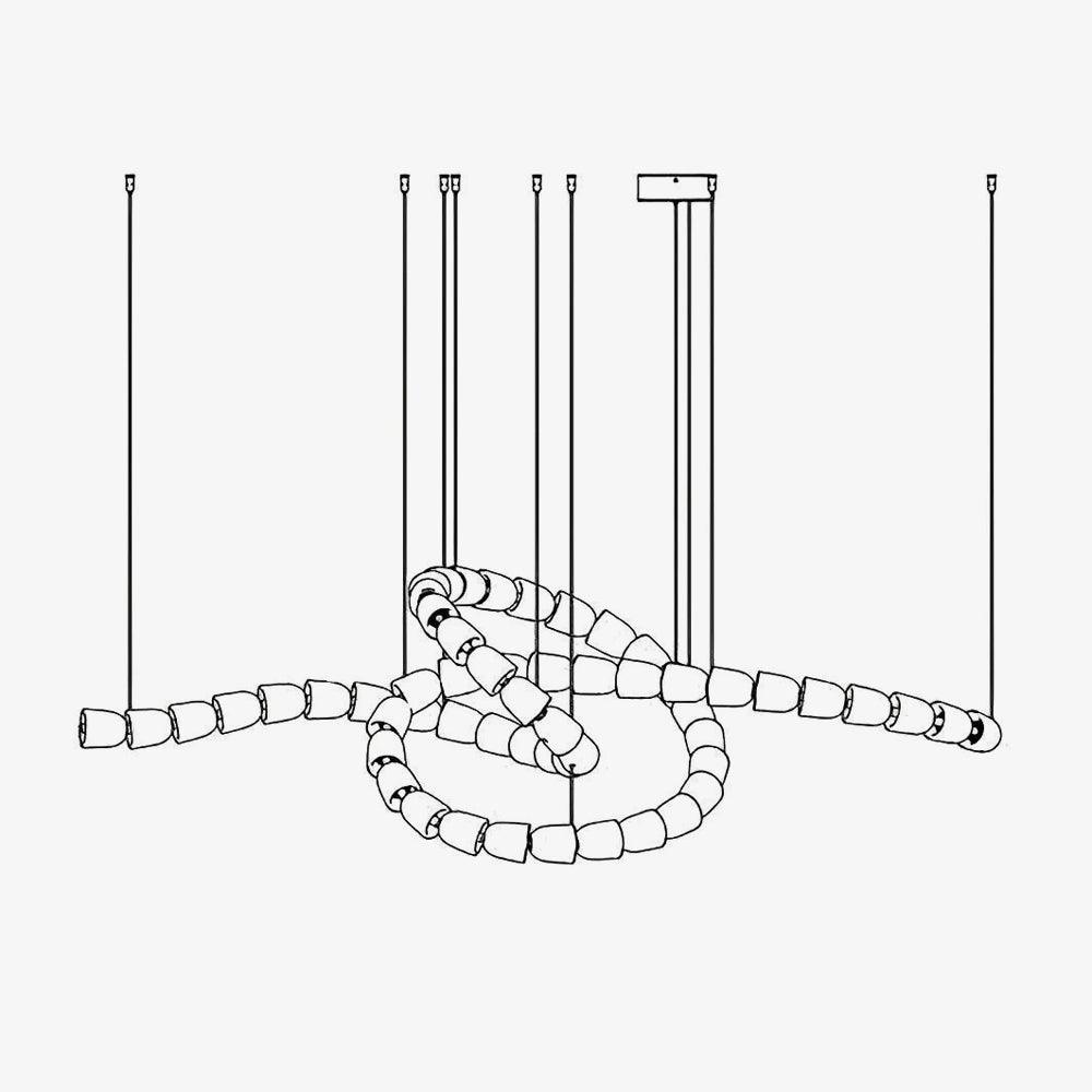 Gabriel Twist LED Chandelier — Custom Designer Pendant for Luxury Interiors
