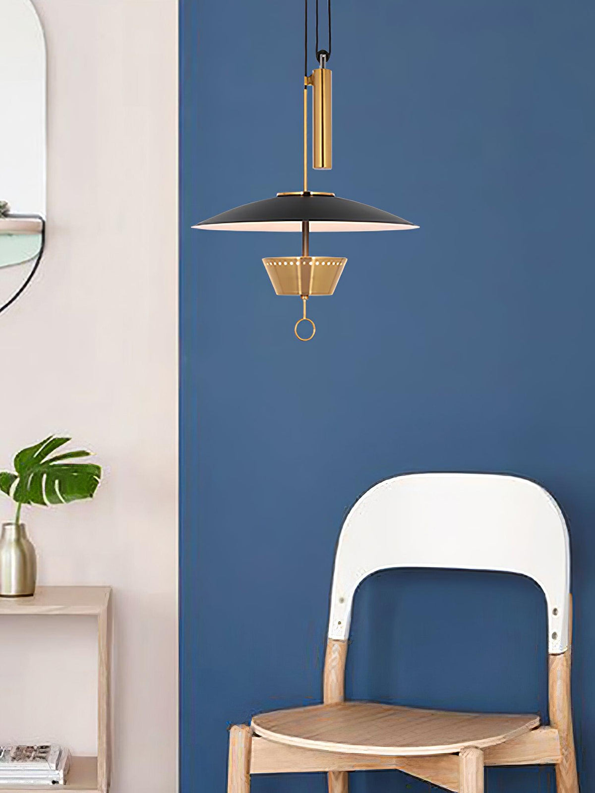 Gaetano Modern LED Pendant Light with Acrylic Shade in Black or Gold