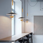Gaetano Modern LED Pendant Light with Acrylic Shade in Black or Gold