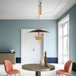 Gaetano Modern LED Pendant Light with Acrylic Shade in Black or Gold