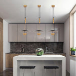 Gaetano Modern LED Pendant Light with Acrylic Shade in Black or Gold