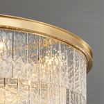 Gaia Round Crystal Chandelier in Brushed Brass for Dining Room and Living Room