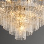 Gaia Round Crystal Chandelier in Brushed Brass for Dining Room and Living Room