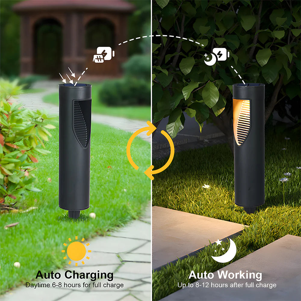 Solar Power Black Garden Floor Lights