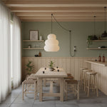 Rice Paper Swag Pendant Light – Handcrafted Mulberry Paper Hanging Lamp