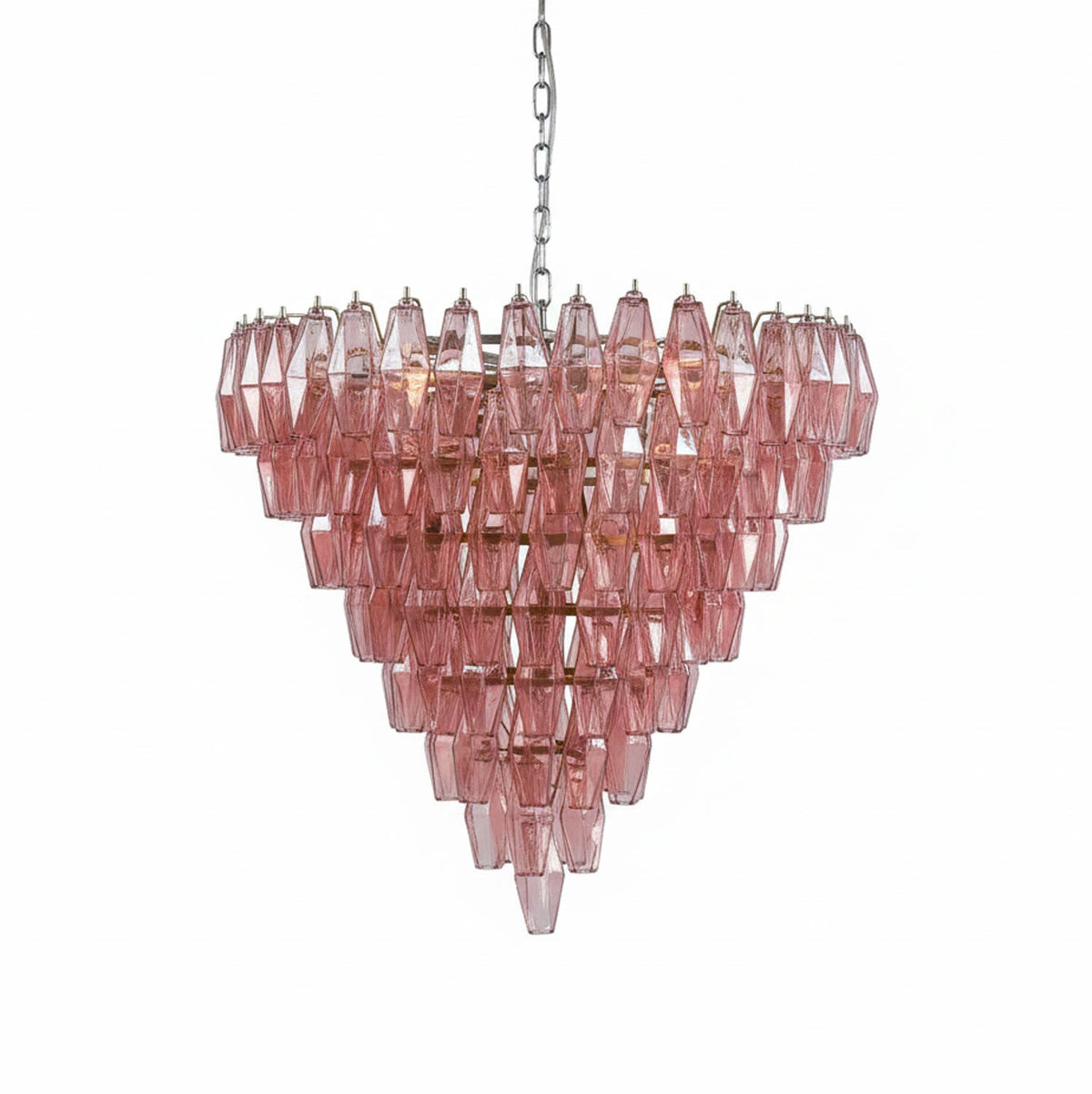 Asti Glass Prism Chandelier in Gold Finish for Modern Interiors