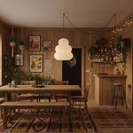 Rice Paper Swag Pendant Light – Handcrafted Mulberry Paper Hanging Lamp