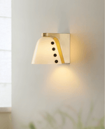 Gemma Glass Wall Sconce in Gold with Hand-Blown Art Glass Shade
