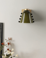 Gemma Glass Wall Sconce in Gold with Hand-Blown Art Glass Shade