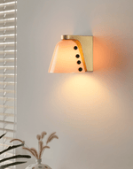 Gemma Glass Wall Sconce in Gold with Hand-Blown Art Glass Shade