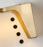 Gemma Glass Wall Sconce in Gold with Hand-Blown Art Glass Shade