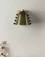 Gemma Glass Wall Sconce in Gold with Hand-Blown Art Glass Shade
