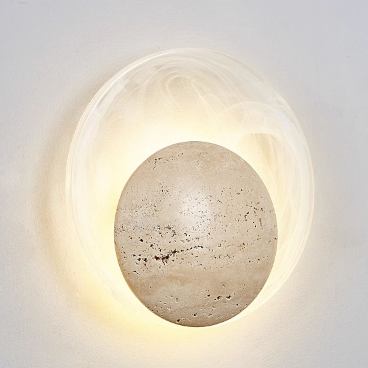 Genesis Travertine Wall Sconce | Natural Stone LED Wall Light
