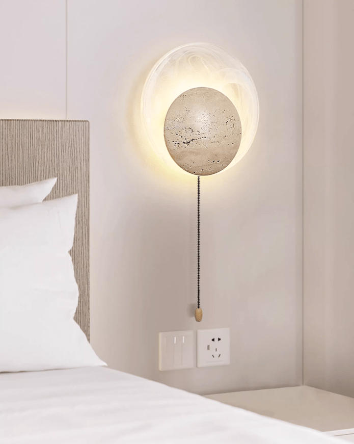 Genesis Travertine Wall Sconce | Natural Stone LED Wall Light