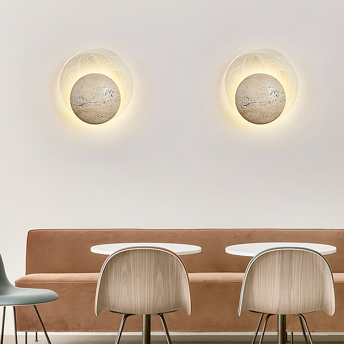 Genesis Travertine Wall Sconce | Natural Stone LED Wall Light