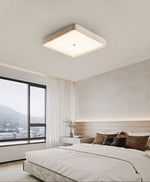 Geo Travertine Square LED Flush Mount Ceiling Light in Natural Stone