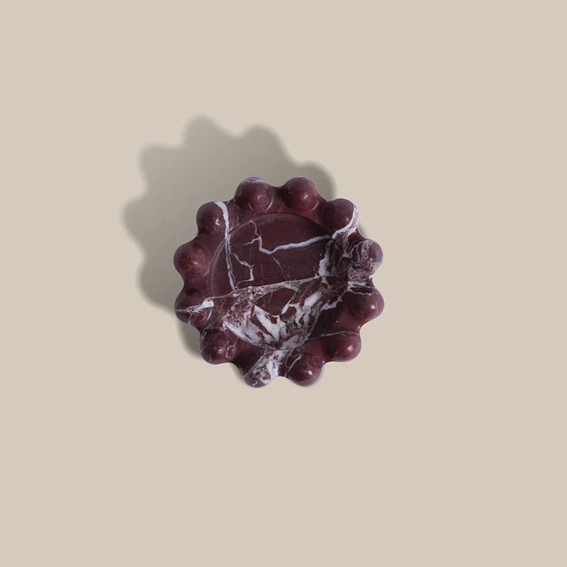 Geode Marble & Onyx Decorative Ashtray with Scalloped Edge