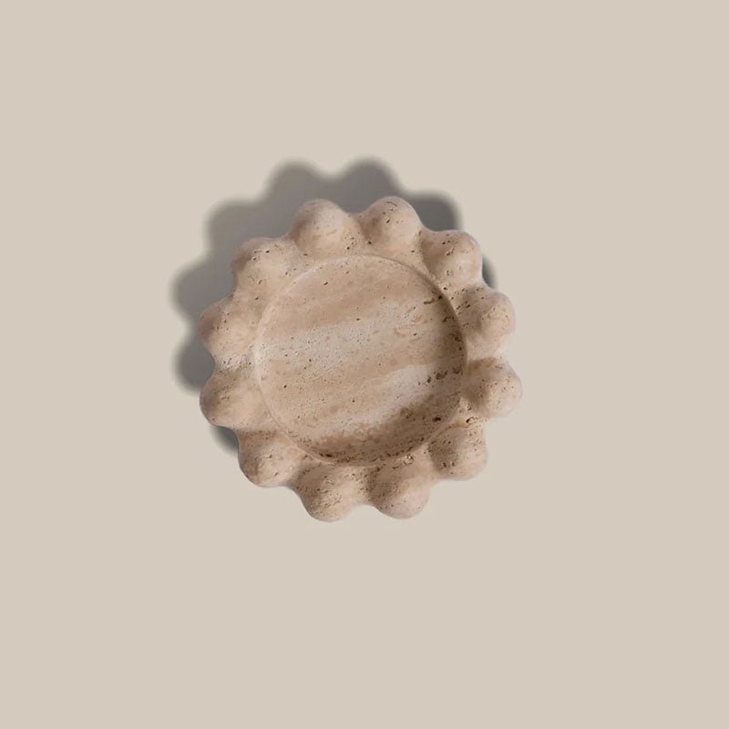 Geode Marble & Onyx Decorative Ashtray with Scalloped Edge