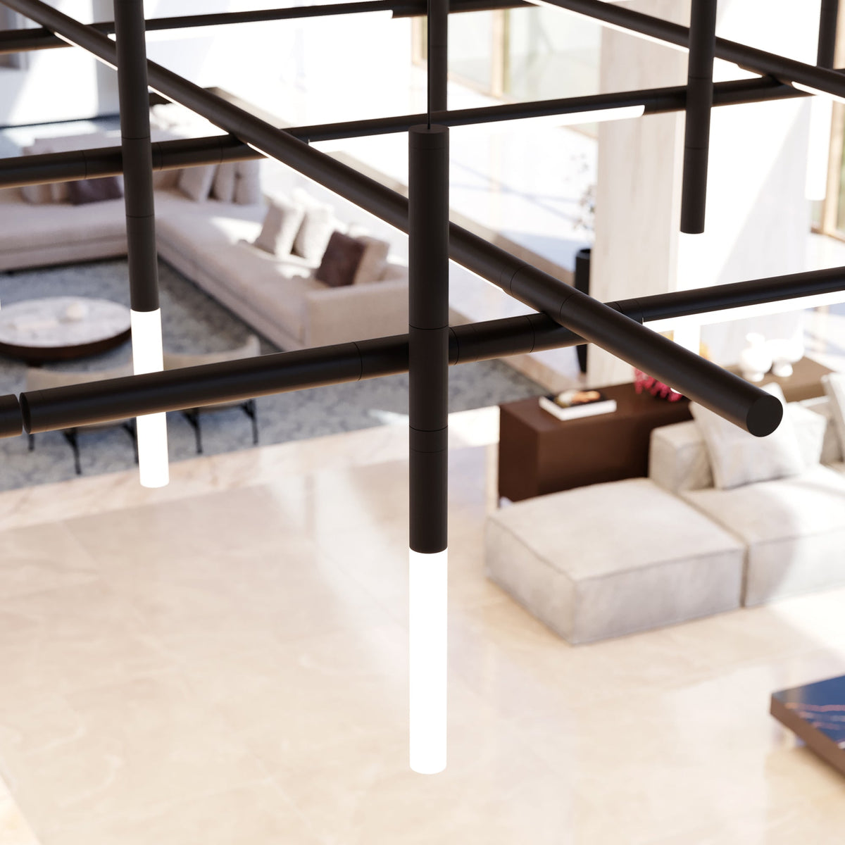 Geometric Linear LED Pendant Light – Modern Art-Inspired Illumination