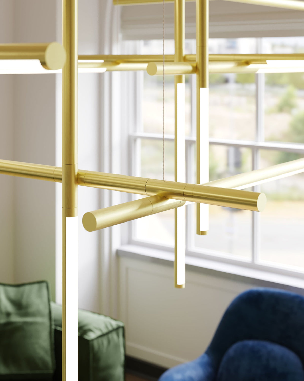 Geometric Linear LED Pendant Light – Modern Art-Inspired Illumination