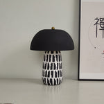 Geometric Ceramic Table Lamp with Black Fabric Shade for Modern Interiors