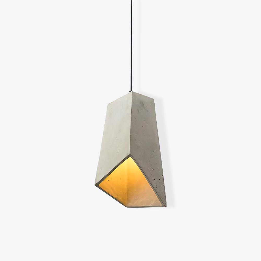 Georgia Faceted Concrete Pendant Light – Hand-Cast Brutalist Ceiling Lamp