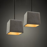 Georgia Faceted Concrete Pendant Light – Hand-Cast Brutalist Ceiling Lamp