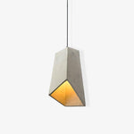 Georgia Faceted Concrete Pendant Light – Hand-Cast Brutalist Ceiling Lamp