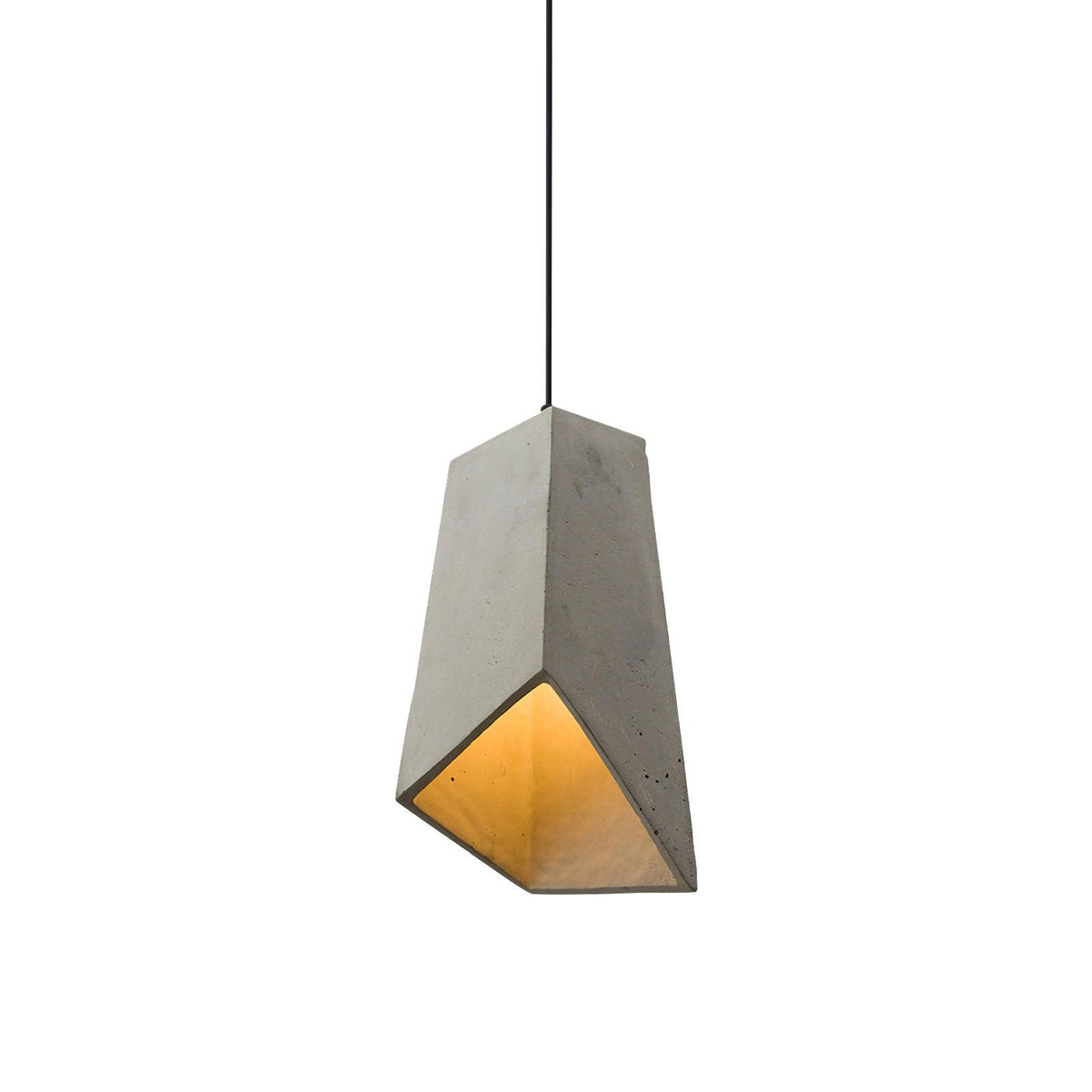 Georgia Faceted Concrete Pendant Light – Hand-Cast Brutalist Ceiling Lamp